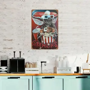 Vintage Gremlins Horror Movie Metal Sign, Retro Tinplate Wall Art for Cafe Bar & Home Decor, Wall Decor, Home Decor, Room Decor
