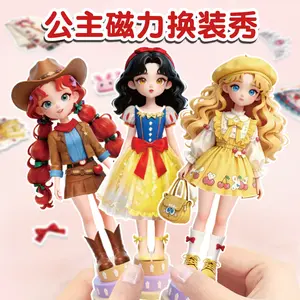 Princess Dress-Up Magnetic Stickers Quiet Book for Girls No-Cut 3D Stickers 3-6 Years Old DIY Handicraft Educational Toys