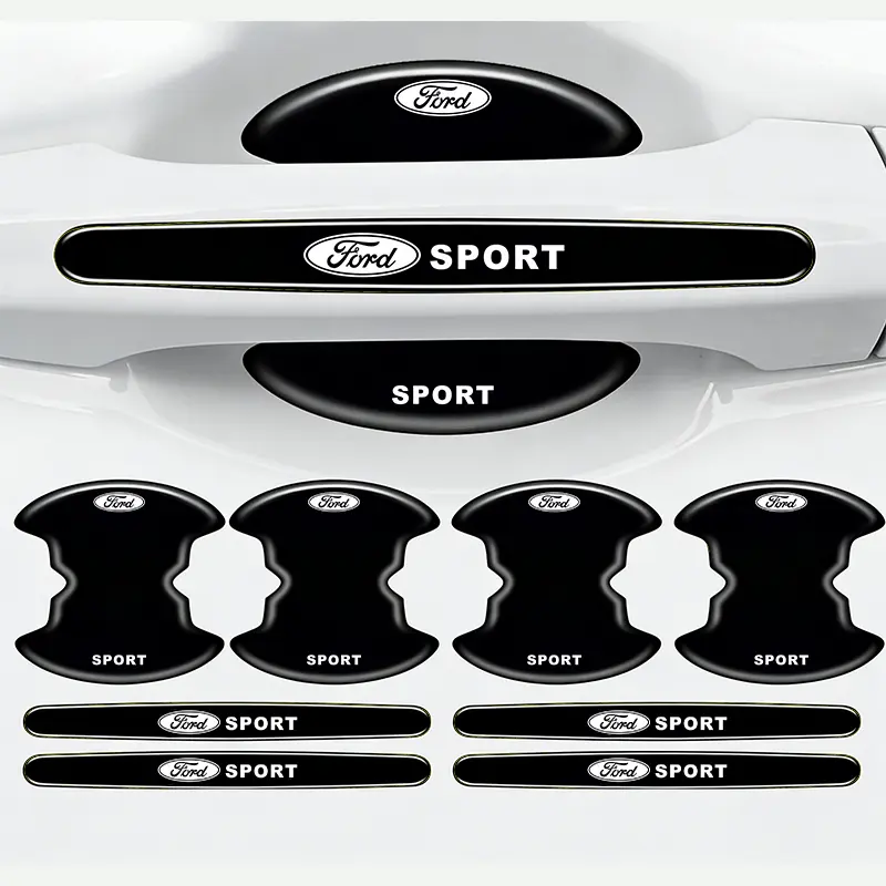 8-piece set for Ford  car door handle covers, scratch-resistant door groove protection, suitable for Ford  models, car accessories, car stickers, car decals