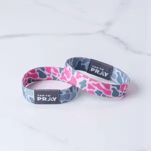 Tap To Pray™ Wristbands - River Rock Camo Pink & Ash