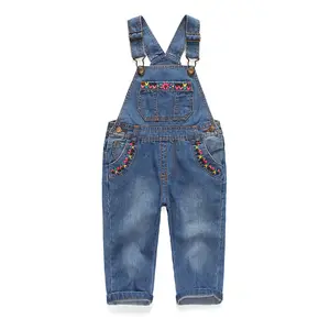 KIDSCOOL SPACE Baby & Little Boys/Girls Blue & Black Denim Overalls,Jean Workwear