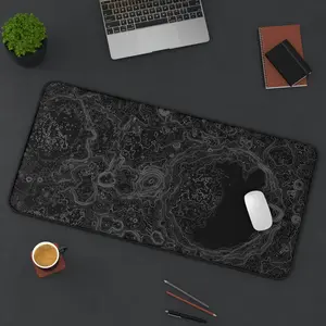 Moon Topographic Map Lunar Space Art Desk Mat