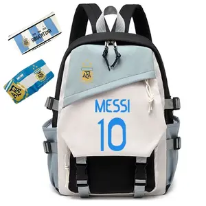 Argentina Goat Lionel 10 Backpack Student Bag with Pen Bag and Argentina Wallet for Fans Messi 10 Team Spirit Functional School Everyday Use