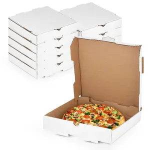 MT Products White Pizza Boxes - Sturdy B-Flute Corrugated Cardboard Personal Pizza Box - Small Bakery Boxes for Cookies, Mini Pies & Charcuterie - Made in USA
