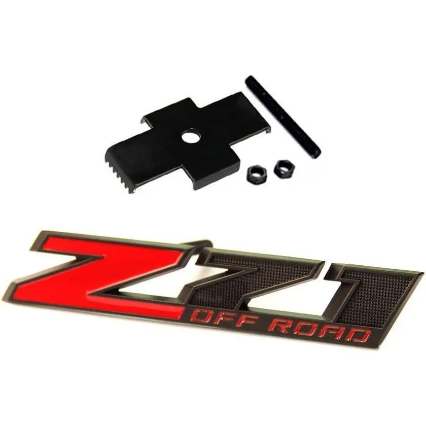 1x OEM 5 Inches Grille Matte Z71 Off Road Emblems Badge 3D Compatible with Silverado 1500 2500Hd Sierra Suburban Colorado Black Red