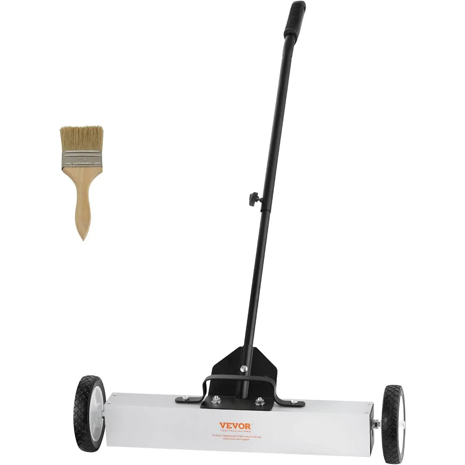 VEVOR 45Lbs Push-Type Rolling Magnetic Sweeper, 18-in Large Magnet Pickup Tool with Wheels, Telescoping Handle for Workshop, Garage Cleanup