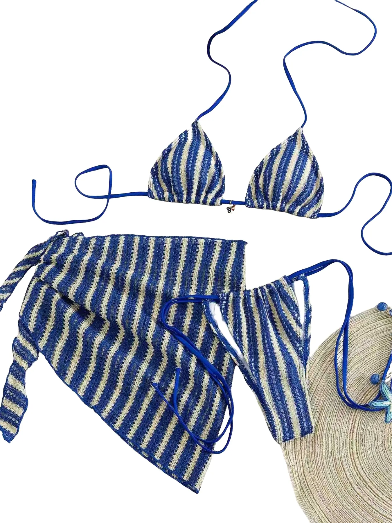 Women's Summer Beachwear Bikini Set, Bikini Top, Breathable Comfort Design, Special Fabric Craftsmanship, Butterfly Pendant Detail, Stylish Swimwear