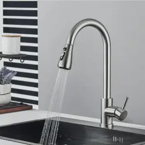 Brushed Nickel Kitchen Faucet Sink Mixer Faucet Pull Down Sprayer Single Handle US Seller Fast Shipping