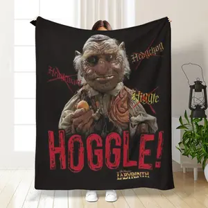 Labyrinth Movie Theme Print Flannel Blanket - Machine Washable, Universal for All Seasons, Soft for Bedroom, Office and Sofa