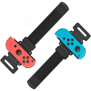 Wrist Band Straps Compatible with  Just-Dance for Zumba  It Up for   & Swith OLED Model for Joy-Cons,Adjustable Elastic Strap 2 Pack Red/Blue