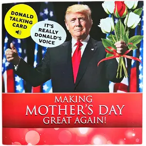 Talking Donald Trump Mother's Day Card - Hear Trump's Real Voice Deliver a Heartfelt Message to Mom - A Funny Novelty Greeting Card for Wife & Grandma - Presidential Gag Gift with Envelope