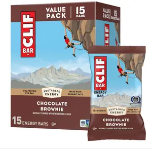 CLIF BAR - Energy Protein Bars - Chocolate Brownie - Made with Organic Oats - Energy Bars - Non-GMO - (15 Pack)
