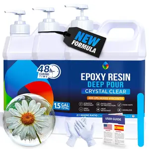 Deep Pour Epoxy  Kit 1.5 Gallon - for 2" Pours, Casting  Epoxy for River Tables, , Flower Preservation & DIY s -  Clear & Bubble Free,  &  Safe