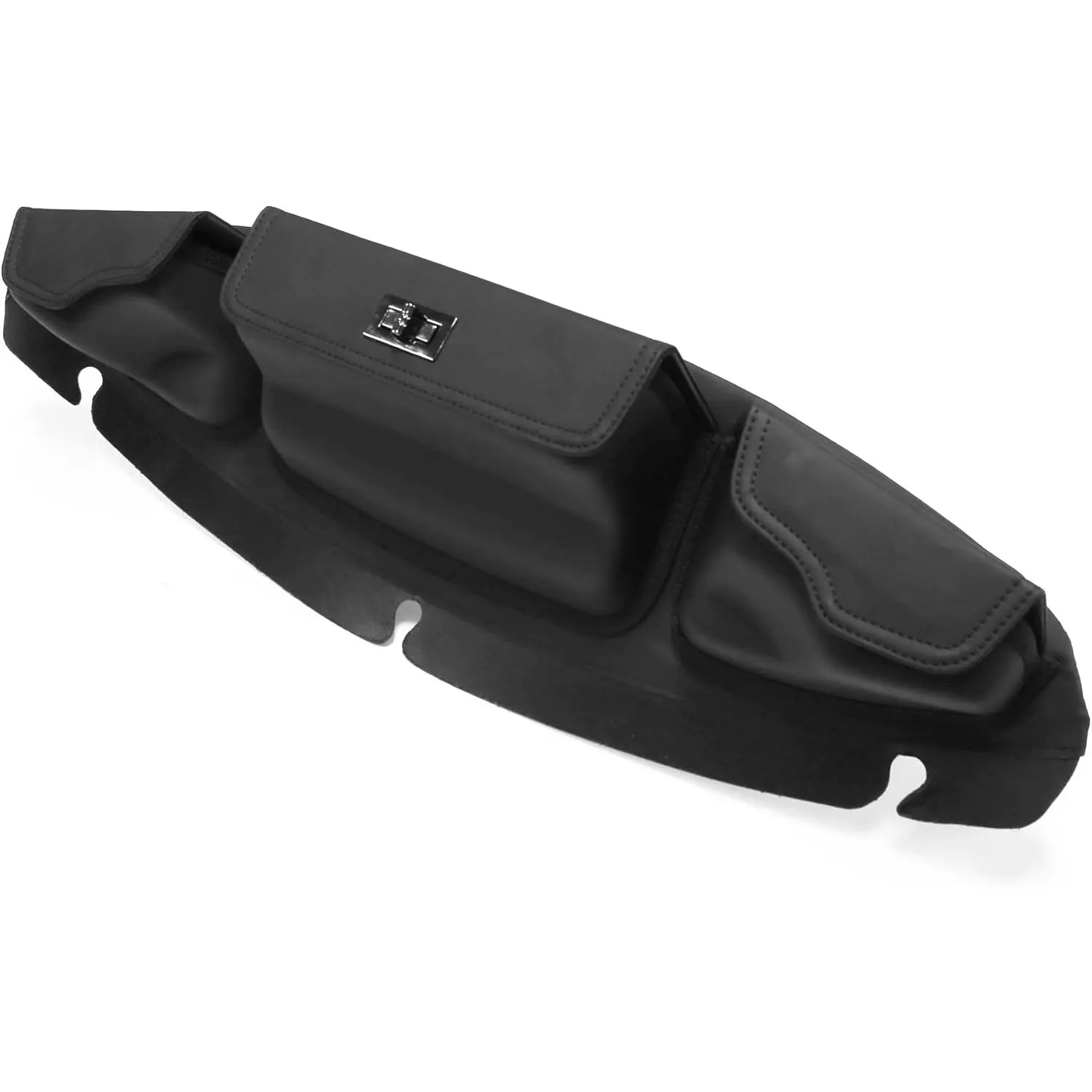 MZS Touring Motorcycle Windshield Bag, Three Pocket Batwing Fairing Pouches Accessories Black Compatible with Electra Glide 14-24 / Street Glide 14-23 / Tri Glide 14-24 / Ultra Limited 14-24