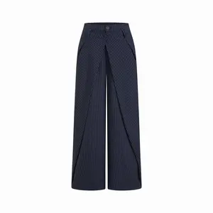 Cider Striped Low Rise Pleated Straight Leg Trousers