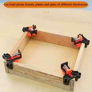 4-Piece Adjustable 90-Degree Angle Clamps for Woodworking, Durable and Reusable Tools for Perfect Right Angles and T-Joints, Quick Release Clamp