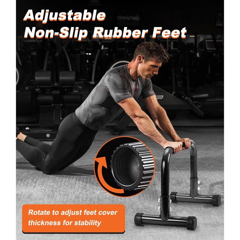 Push Up Bar, 12 Inch High Non-Slip Parallettes Bars & Dip Bars With Foam Handles, Heavy-Duty No Wobbling Calisthenics Equipment For Handstand, L-Sit, Gymnastics, Strength Training Home Gym Use