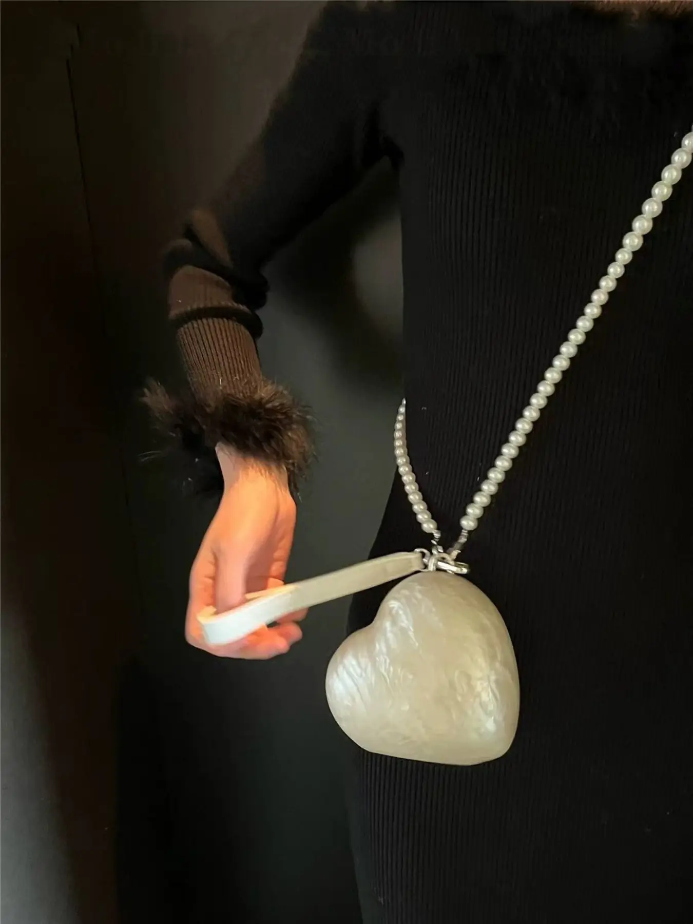 Women's New Shoulder Boho Style Crossbody Bag, Irregular Shell Acrylic Handbag, Fashion Wedding Evening Clutch, Colorblock Bag