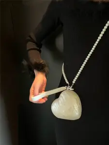 Women's New Shoulder Boho Style Crossbody Bag, Irregular Shell Acrylic Handbag, Fashion Wedding Evening Clutch, Colorblock Bag