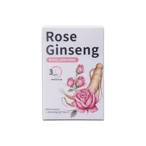 Rose Ginseng Tea – 20 Instant Oolong Tea for Natural Energy and Stress Relief,Honey Taste,Daily Wellness, Relaxation | Caffeine-Free, Sugar-Free. body Tea, freeze-dried pure ginseng tea instant tea powder balance women's menstrual cycles.