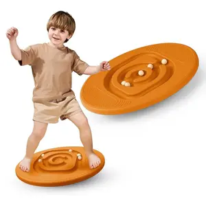 Kids Maze Balance Board - Wobble Trainer for Ski Surf Snowboard, Non-Slip Sensory Rocker Ages 3-12, Core Therapy & Skate Prep