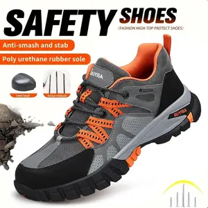 Insulation Lightweight Breathable Anti-smash, Anti-slip And Anti-puncture Safety Shoes non-slip safety Non-Slip Lace-Up labor protection Footwear Durable steel toe shoes non slip work shoes shoes healthcare workers,FathersDayGift