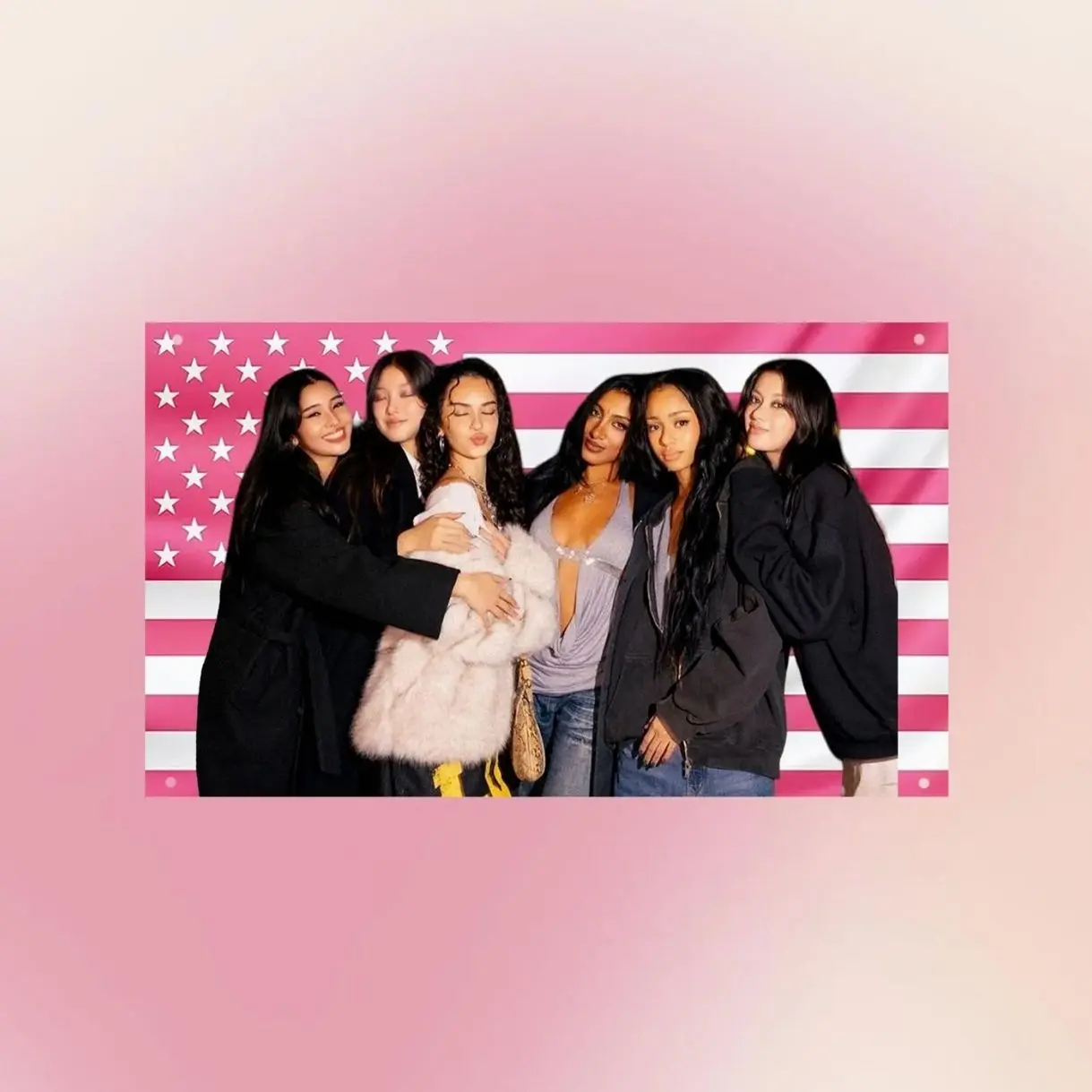 KATSEYE Flag | KATSEYE Kpop Girl Group Wall Tapestry | Kpop Room Decor | Dorm Room Flag | EYEKONS Fan Gift