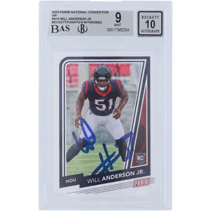 Will Anderson Jr. Houston Texans Autographed 2023 Panini National Convention VIP #N10 Beckett Fanatics Witnessed Authenticated 9/10 Rookie Card - Fanatics Authentic Certified