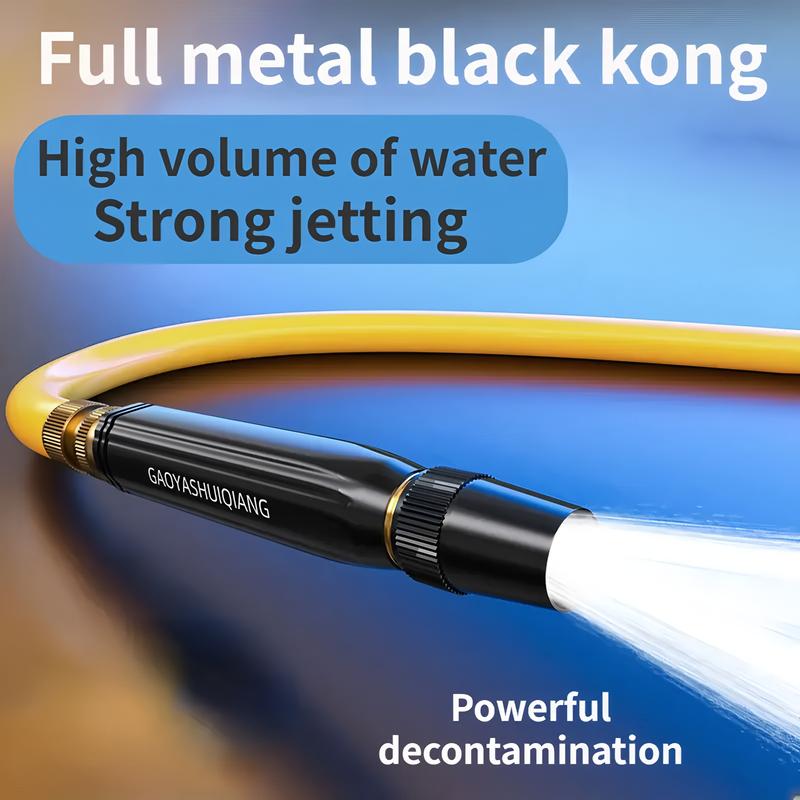 Metal Black Diamond Water Gun with 3 Connectors 10 Meter Hose High Pressure for Gardening Car Wash Cleaning Ideal for Plant Watering and Landscaping