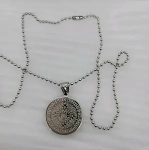 fashion necklace with AZTEC CALENDAR stainless steel