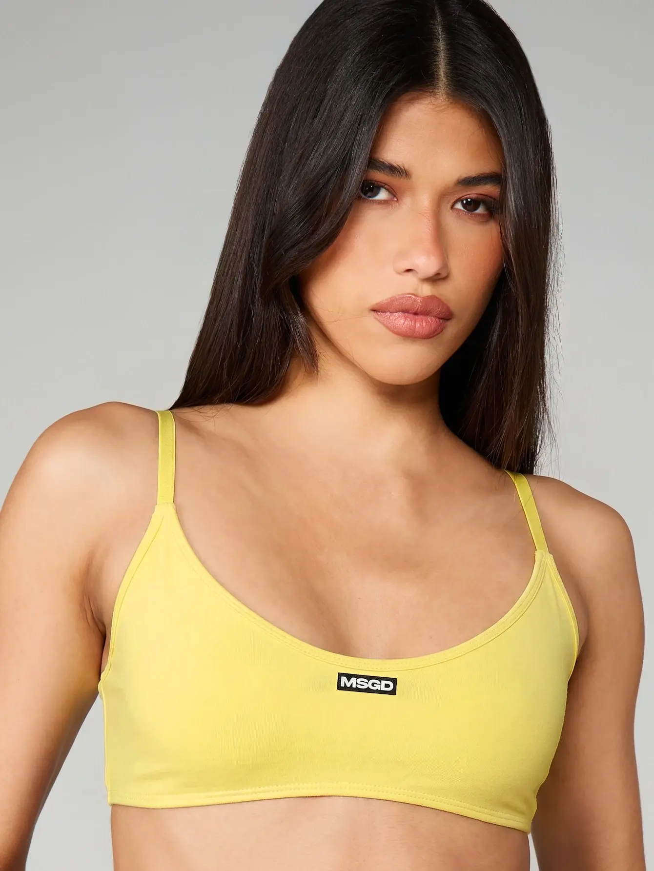 AESS x MISSGUIDED Knit Bralette Scoop Neck Adjustable Spaghetti Straps Cropped Top Summer Fashion Y2K Beach Outfit Stretchy