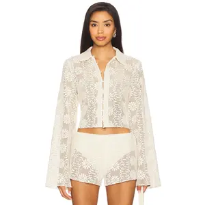 LIONESS Babydoll Top in Cream Floral