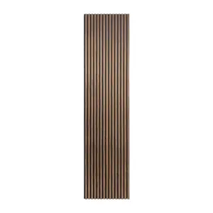Acoustic Slatted Wall Panels - 2400mm x 287mm, Walnut, Sound Absorption, Easy Installation