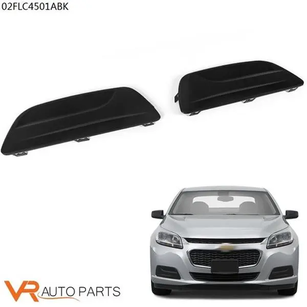 Black Left & Right Side Fog Light Covers, Automotive Vehicle Auto Parts Accessories for Chevrolet Malibu 2013-2016 Car