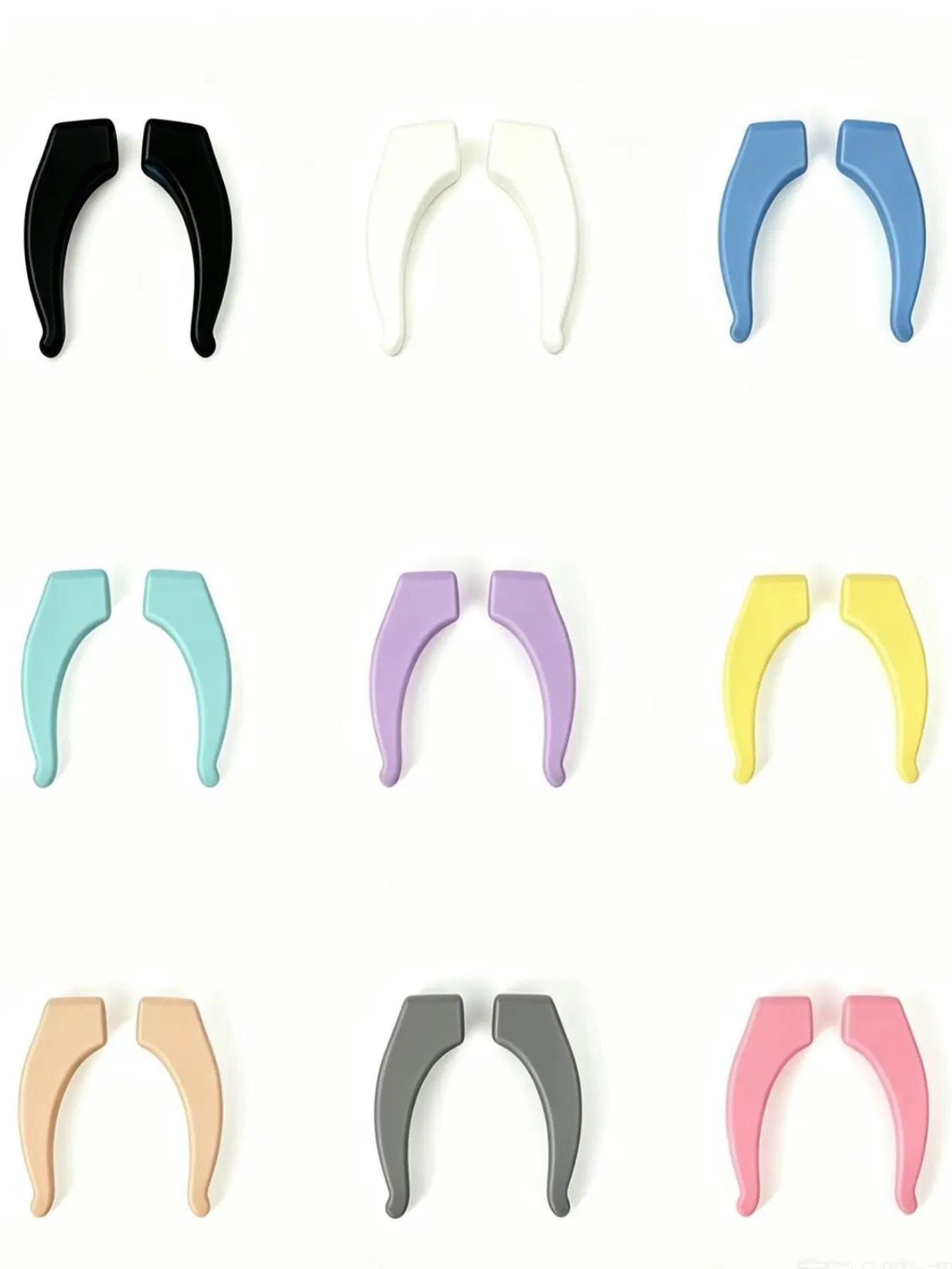 20 Pairs Silicone Anti-Slip Eyeglass Hooks, Multicolor Random Delivery, Cute Cartoon Design, Non-Color Changing, All Seasons Use
