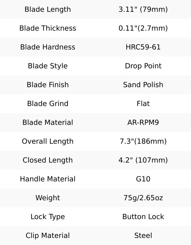 CJRB Pyrite Tool knife with AR-RPM9 Steel Blade and G10 Handle for Everyday Carry, Camping and FathersDayGift