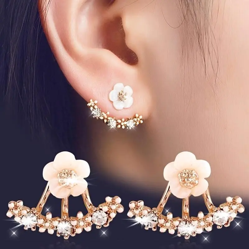 Daisy Dangle Earrings for Women, Elegant 3D Flower Cluster Korean Style Copper Charms for Engagement, 3D Flower Charm, Cluster Shape, Copper Base