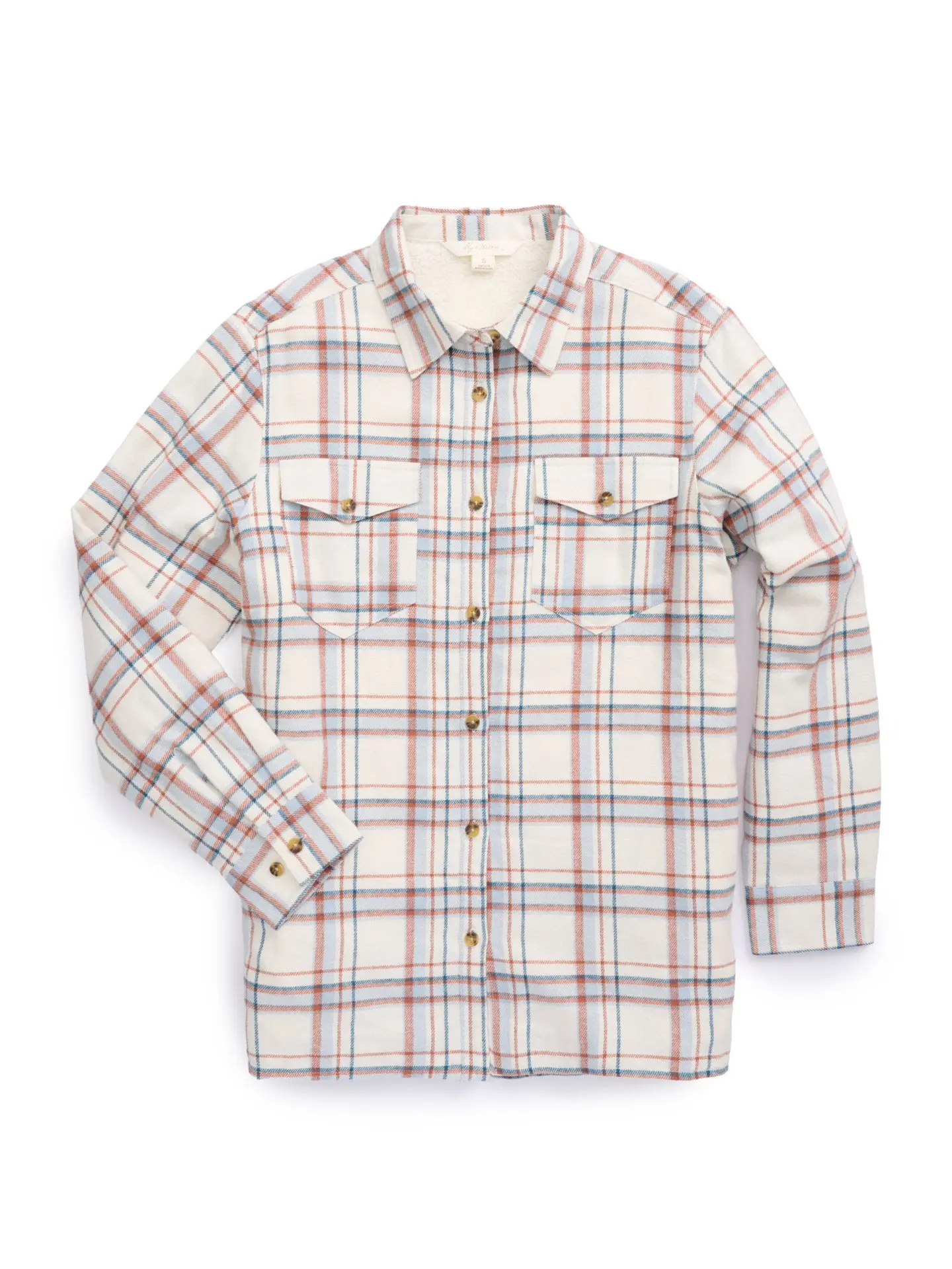 Women's Ely Walker Plaid Flannel Shacket with Sherpa Lining Women's Plaid Flannel Button-Down Shacket