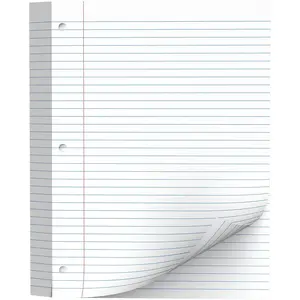 130 Sheets Loose Leaf Paper College Ruled Notebook Paper 8 x 10.5 Inch 3-Hole Punched Lined Paper for Binders 8 x 10-1/2 Loose-leaf Paper, White 3 Ring Binder Paper Filler Paper for School Office