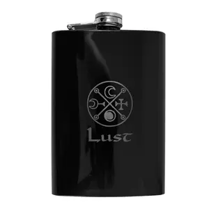8oz BLACK Seven Deadly Sins LUST Flask L1