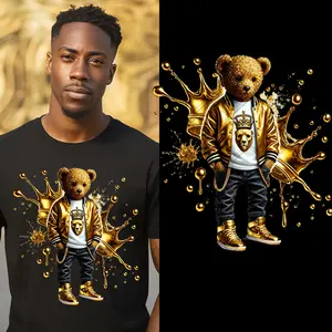4-Pack, 6-Pack or 8-Pack DTF Heat Transfer Gang Sheet Hip Hop Bear Ready to Press for DIY T-Shirt Printing