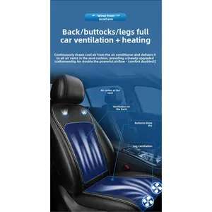 Gray Intelligent Car Seat Cover with 5s Fast Cooling Adjustable Fan 12V-24V Heating Cooling Pad for SUV Sedan Full Set Black Trucks Steering Wheel Carbon Fiber Decor Kit Bed Storage Boxes Multi-Size Plastic Clips Center Console Wallet with Find My