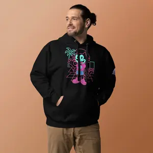 Premium Heavyweight Streetwear Hoodie | Cosmic Toon Glitch Art Unisex Hoodie