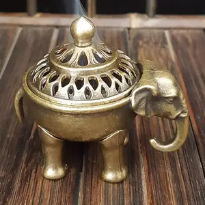 Elephant Incense Burner, Vintage Metal Incense Holder, Home Decor for Living Room, Bedroom, Office, Yoga Room, Meditation Room