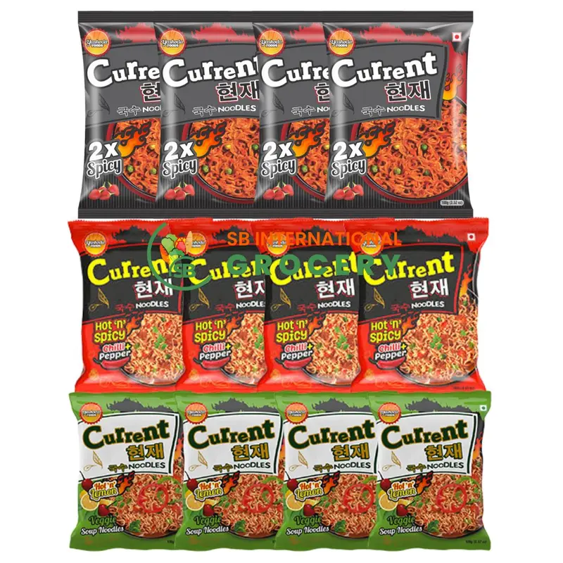 Nepali Current Noodles Spicy Instant Ramen - Hot & Spicy Flavor Pack of 8 - Quick Prep Instant Food Snacks - Authentic Nepali Taste - Variety Pack for Families or Parties