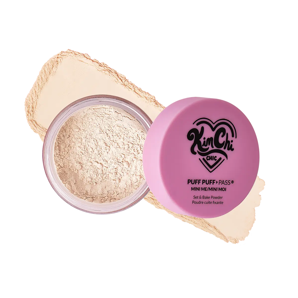 KimChi Chic Beauty Mini Me Puff Puff Pass Set & Bake Powder - 5g Loose Setting Powder, Oil Absorbing, Rice Powder, Vitamin E