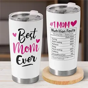 Funny Mom Nutrition Facts 20oz Tumbler, Best Mom Ever Birthday Gift from Daughter Son, Mothers Day Cup for Wife New Mom