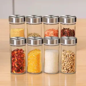 Stainless Steel Glass Spice Jar