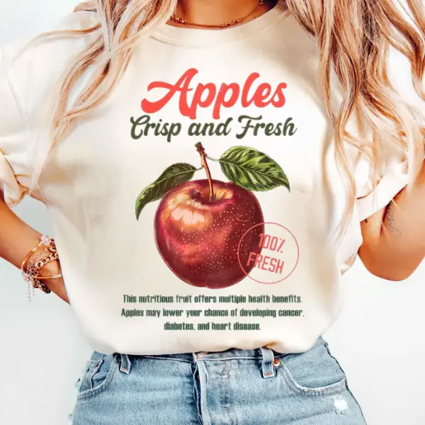 Retro Apples Commercial Graphic Shirt, Vintage Apple T-Shirt, Unisex Cotton Tee, Cool Gift For Him & Her