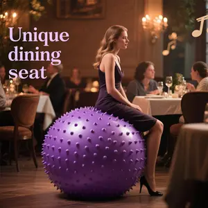 PVC Yoga Massage Ball with Air Pump Thickened Explosion-proof Big Dragon Ball Particles for Yoga Balance and Massage Sessions